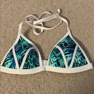 PINK Palm Leaf Bikini Top